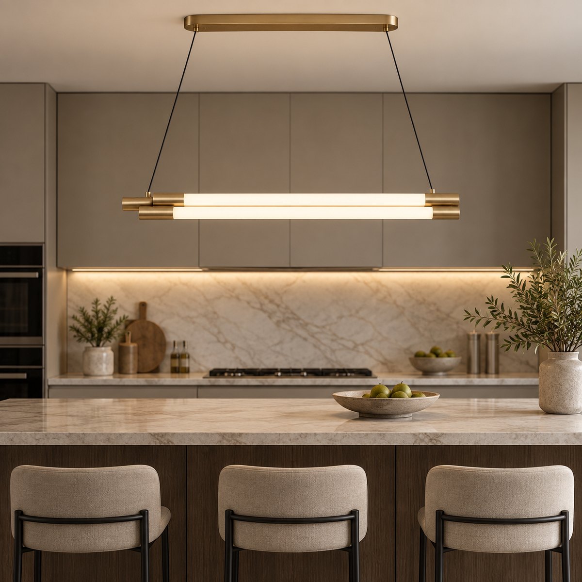 Bliss & Birch Gold-Tone Linear Tube Pendant