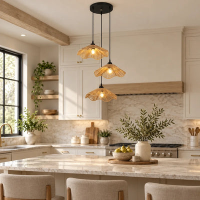 Bliss & Birch Lotus Weave Three-Light Pendant Cluster