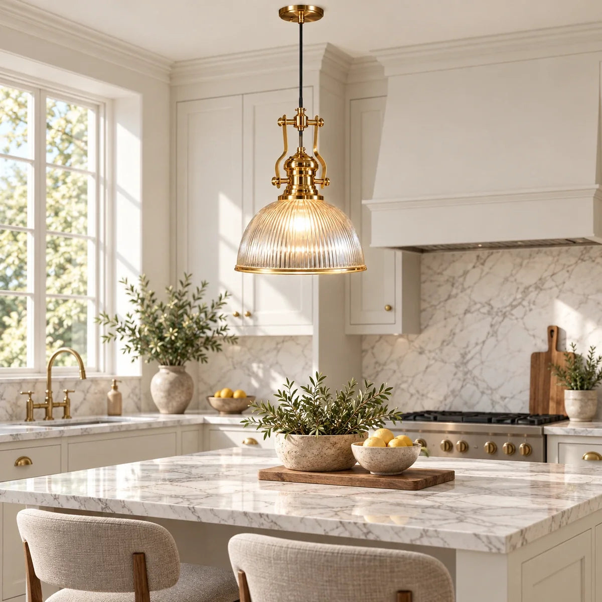 Bliss & Birch Ribbed Lantern Dome Pendant