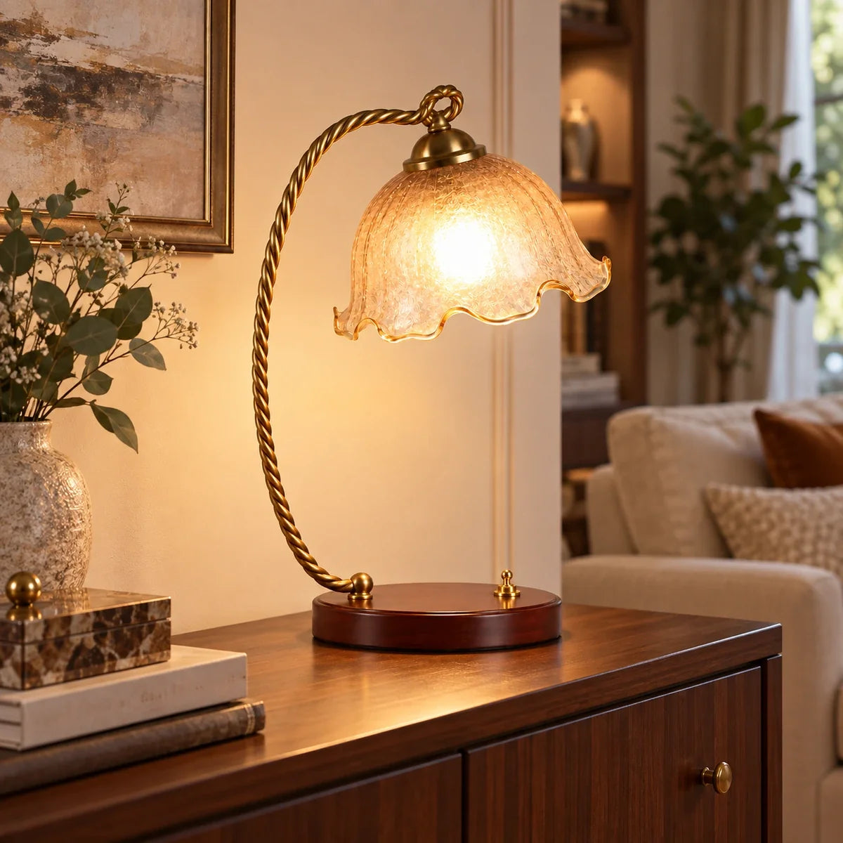 Bliss & Birch Amber Tulip Table Lamp