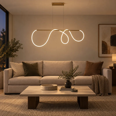 Bliss & Birch Looped Ribbon Linear Pendant