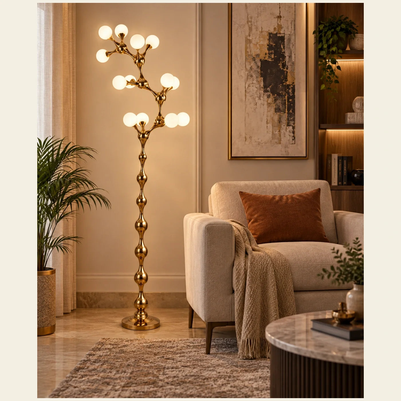 Bliss & Birch Vertical Vine Globe Floor Lamp
