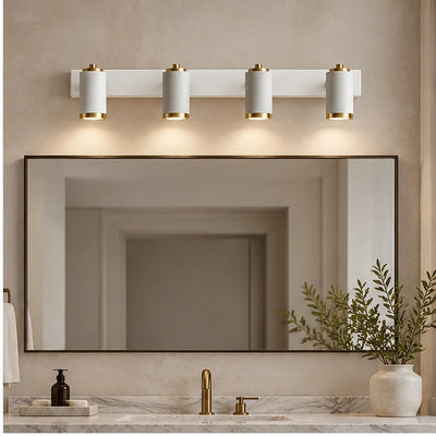 Bliss & Birch White and Gold Four-Light Picture Light