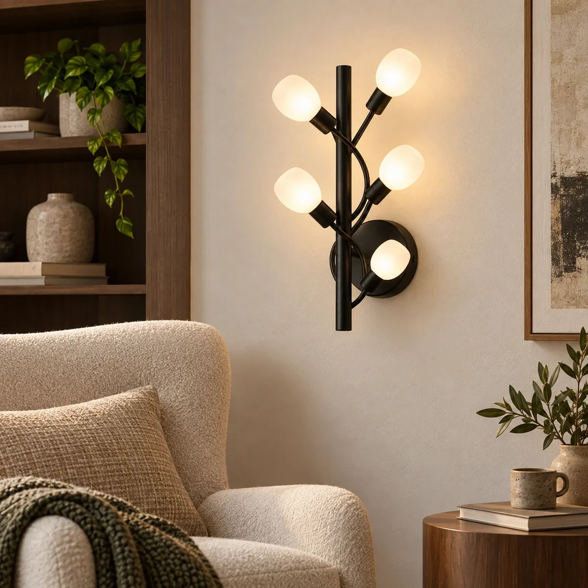 Bliss & Birch Five-Globe Branch Wall Sconce