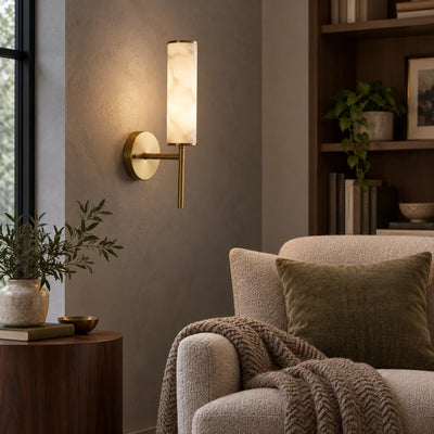 Bliss & Birch Alabaster-Look Bar Wall Sconce