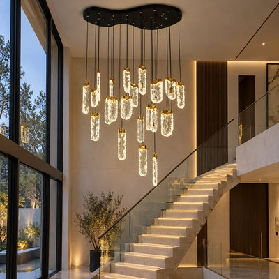 Bliss & Birch Gold Clear Loop Twenty-Two-Light Cluster Chandelier