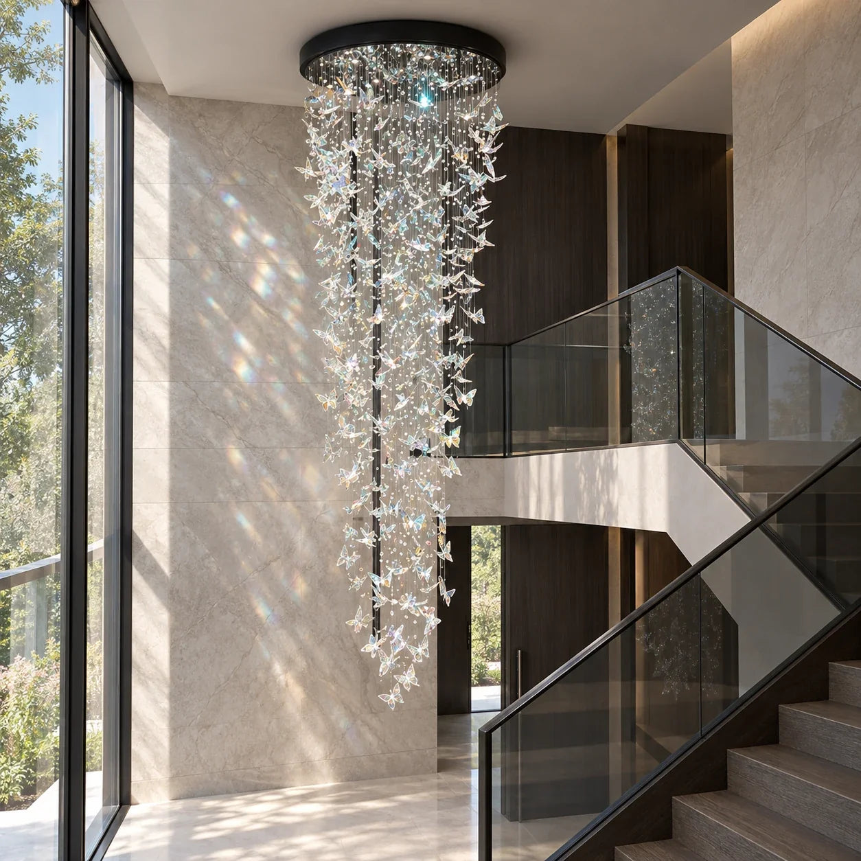 Bliss & Birch Cascading Butterfly Crystal Chandelier