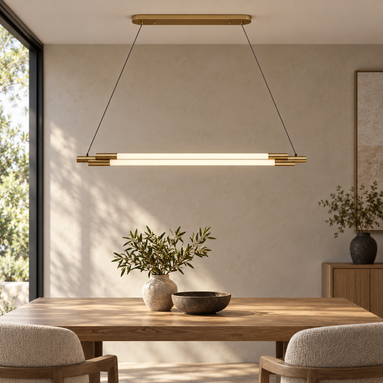 Bliss & Birch Gold-Tone Linear Tube Pendant