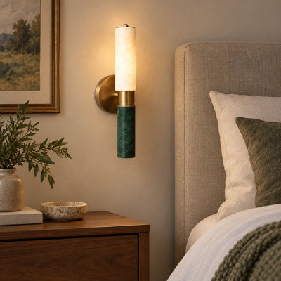 Bliss & Birch Axis Green Stone Wall Lamp