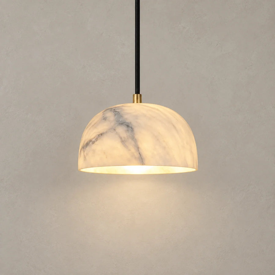 Bliss & Birch Luna Dome Natural Marble Pendant