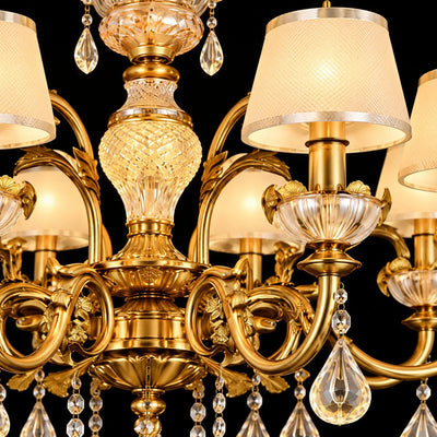 Bliss & Birch Antique Gold Eight-Shade Crystal Chandelier