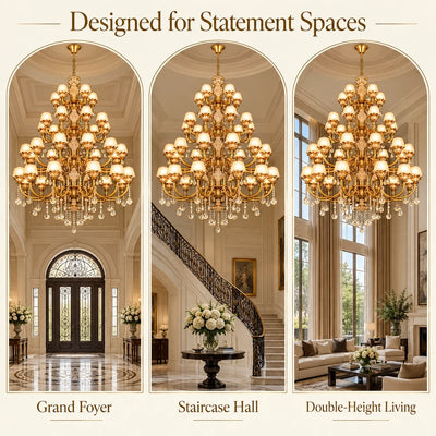 Bliss & Birch Monumental Multi-Tier Crystal Chandelier