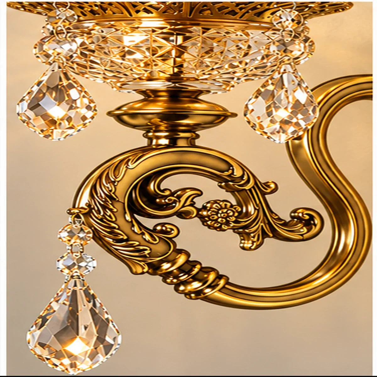 Bliss & Birch Antique Gold Candle-Style Crystal Wall Light