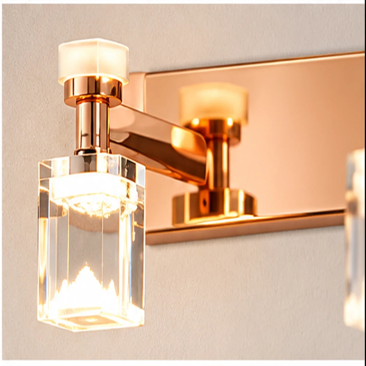Bliss & Birch Rose Gold Three-Cube Vanity Light