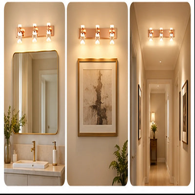 Bliss & Birch Rose Gold Three-Cube Vanity Light