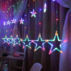 Multicolour Star Curtain String Lights