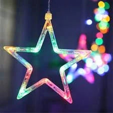 Multicolour Star Curtain String Lights