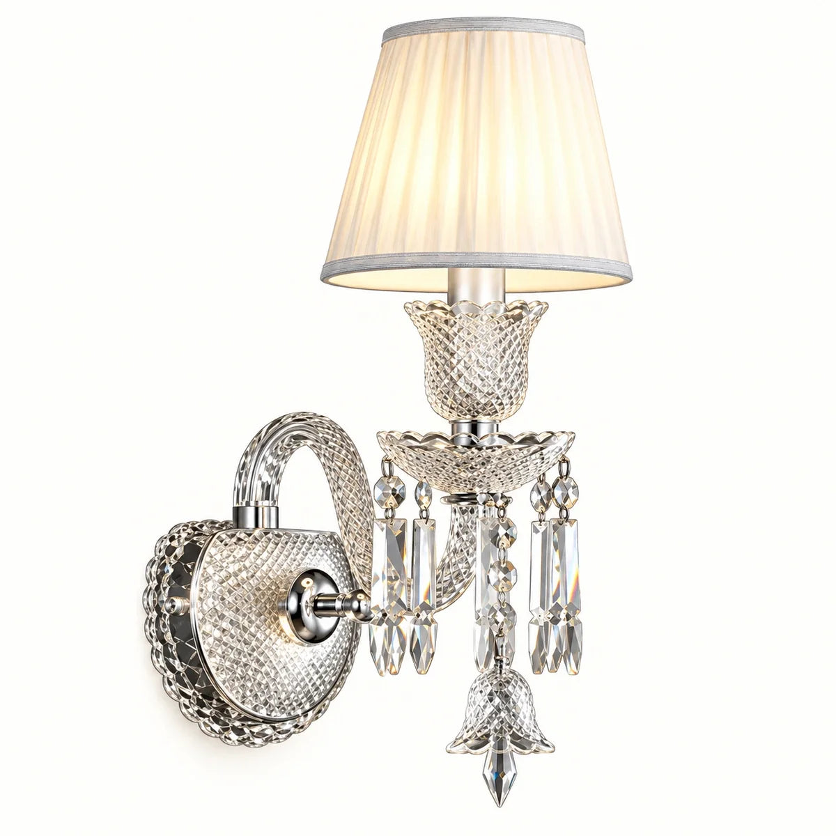 Bliss & Birch Crystal Accent Single-Shade Wall Sconce