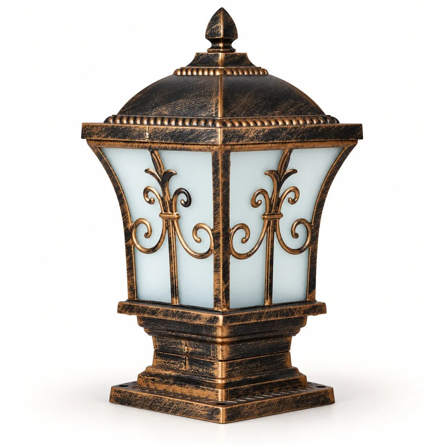 Bliss & Birch Ornate Frosted Panel Pillar Light