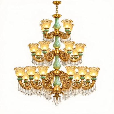 Bliss & Birch Grand Three-Tier Crystal Chandelier