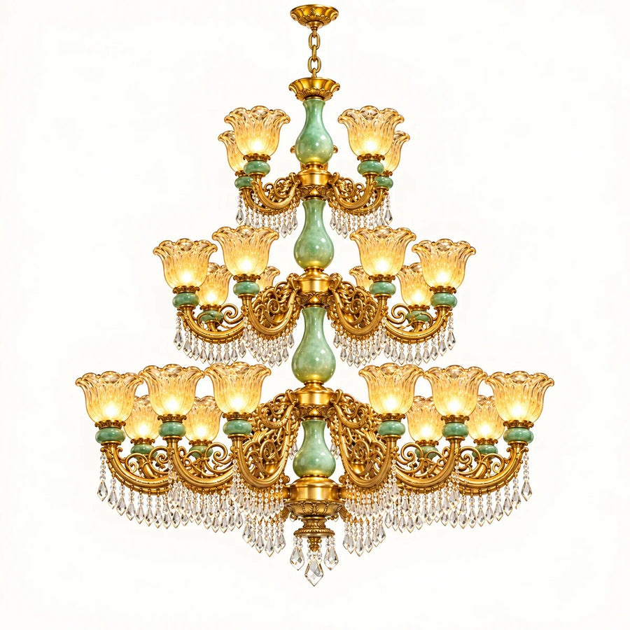 Bliss & Birch Grand Three-Tier Crystal Chandelier