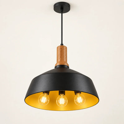 Bliss & Birch Black Dome Three-Light Pendant