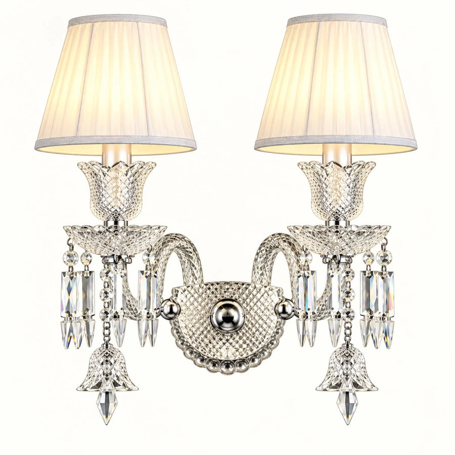 Bliss & Birch Crystal Accent Double-Shade Wall Sconce