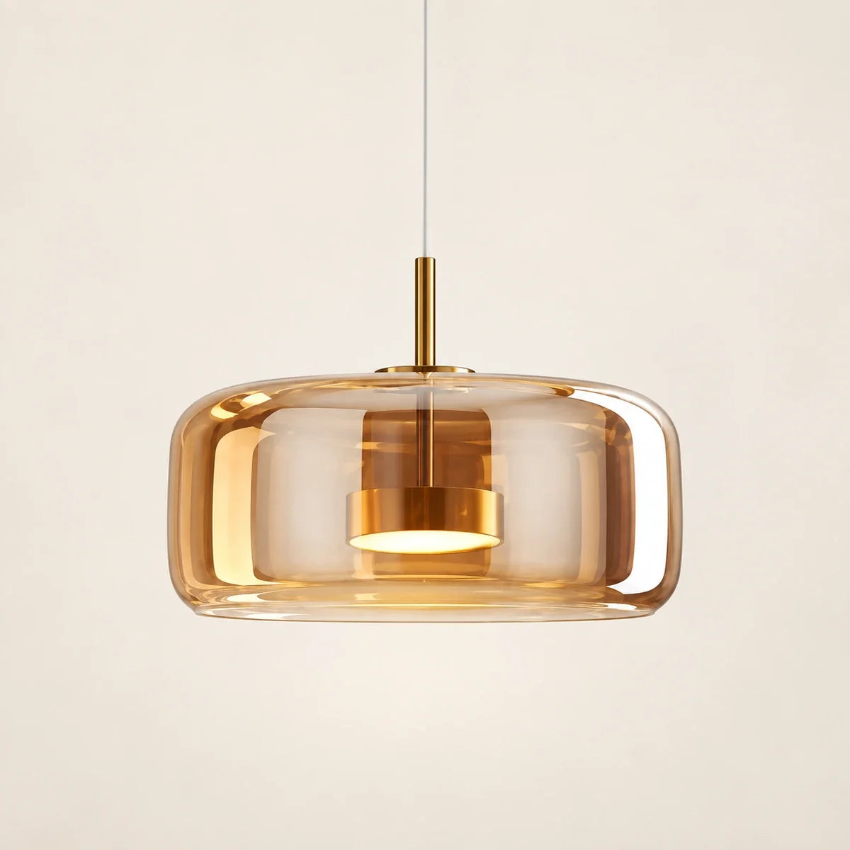 Bliss & Birch Amber Glass Capsule Pendant