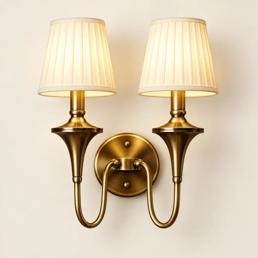 Bliss & Birch Double Arm Tapered Shade Wall Sconce