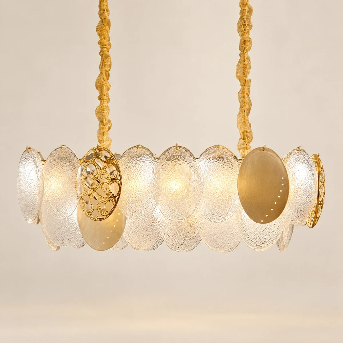 Bliss & Birch Frosted Disc Linear Pendant