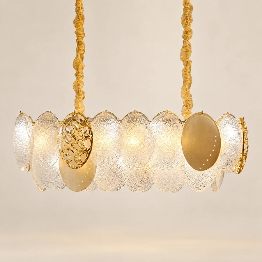 Bliss & Birch Frosted Disc Linear Pendant