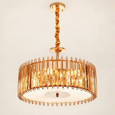 Bliss & Birch Amber Crystal Drum Chandelier