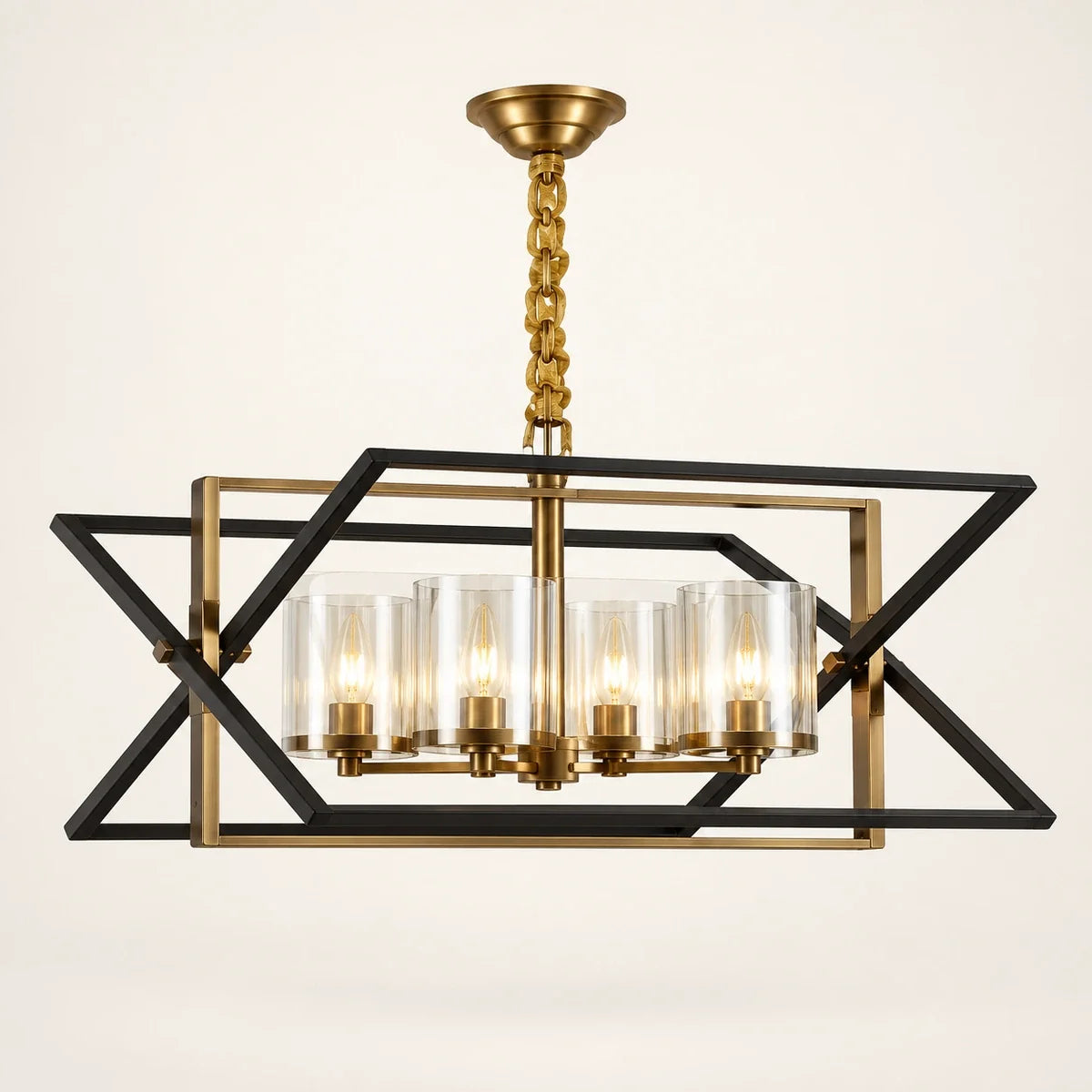 Bliss & Birch Geometric Lantern Four-Light Pendant