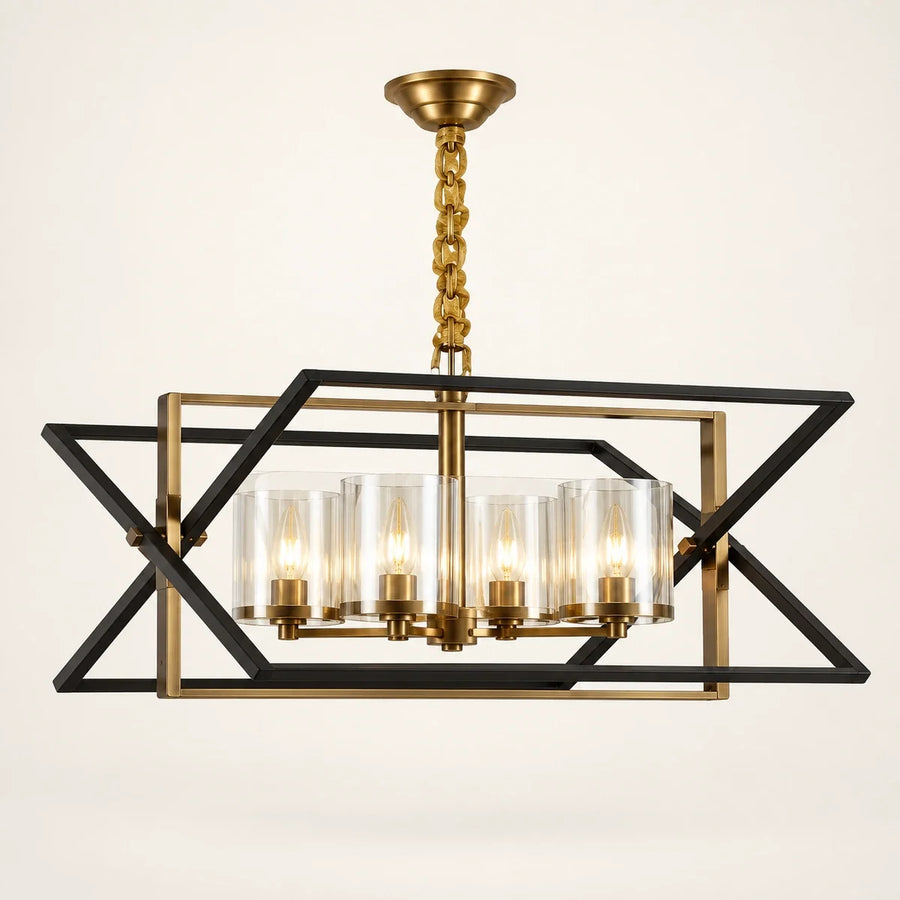 Bliss & Birch Geometric Lantern Four-Light Pendant
