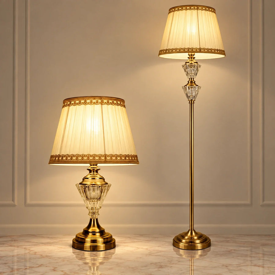 Bliss & Birch Faceted Crystal Table & Floor Lamp