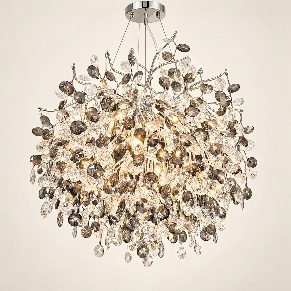 Bliss & Birch Silver Botanical Crystal Chandelier