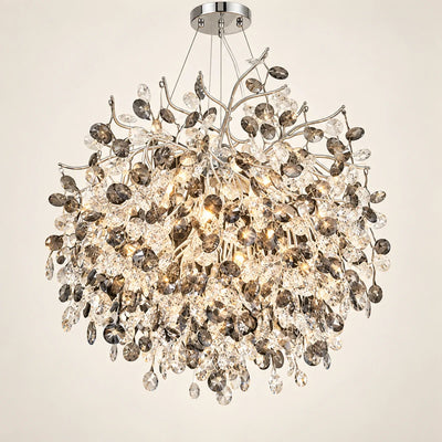 Bliss & Birch Silver Botanical Crystal Chandelier