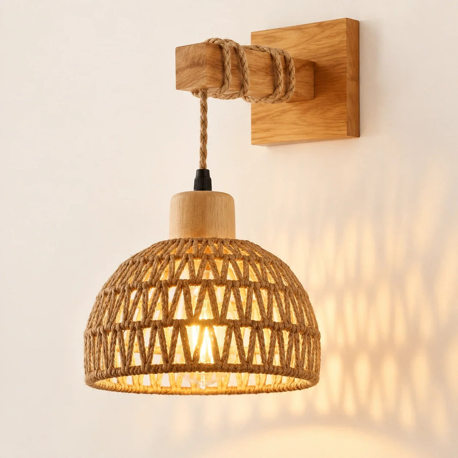 Bliss & Birch Woven Dome Wall Sconce