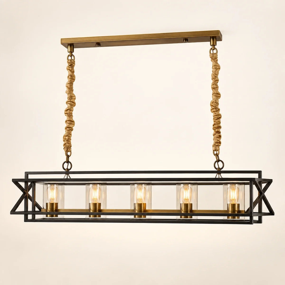 Bliss & Birch Rectangular Glass Frame Chandelier