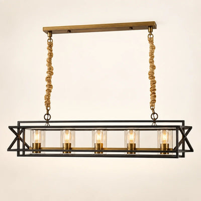 Bliss & Birch Rectangular Glass Frame Chandelier