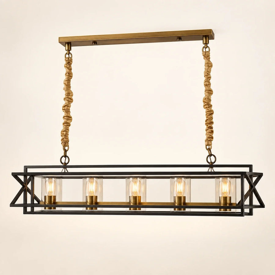 Bliss & Birch Rectangular Glass Frame Chandelier