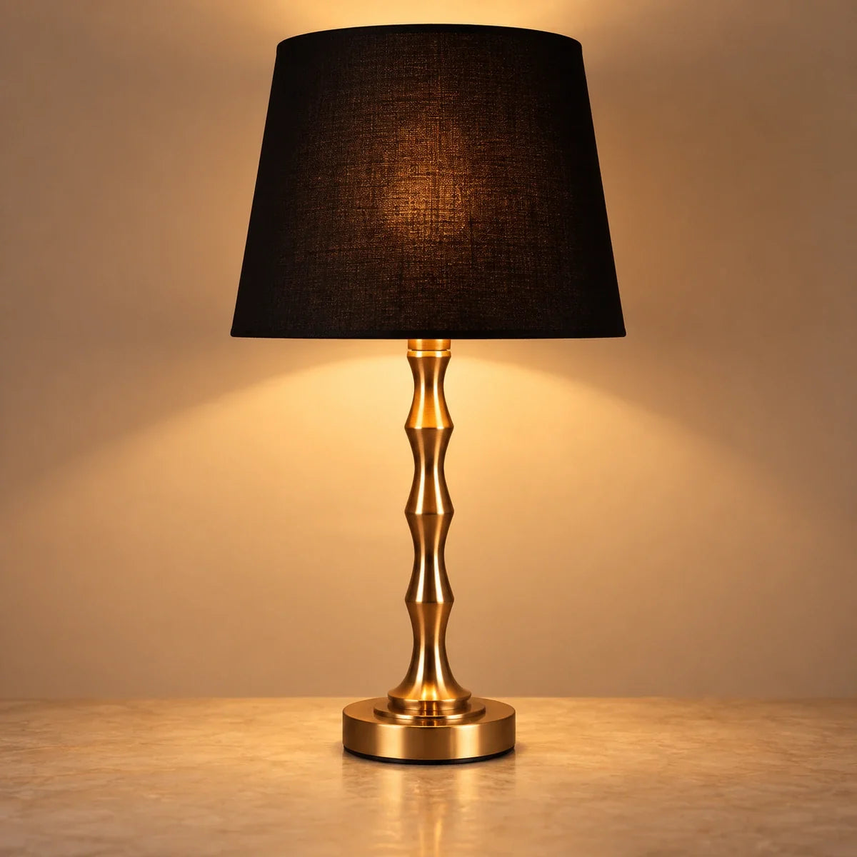 Bliss & Birch Copper Stem Black Shade Table Lamp