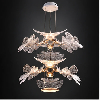 Bliss & Birch Clear Three-Tier Botanical Chandelier