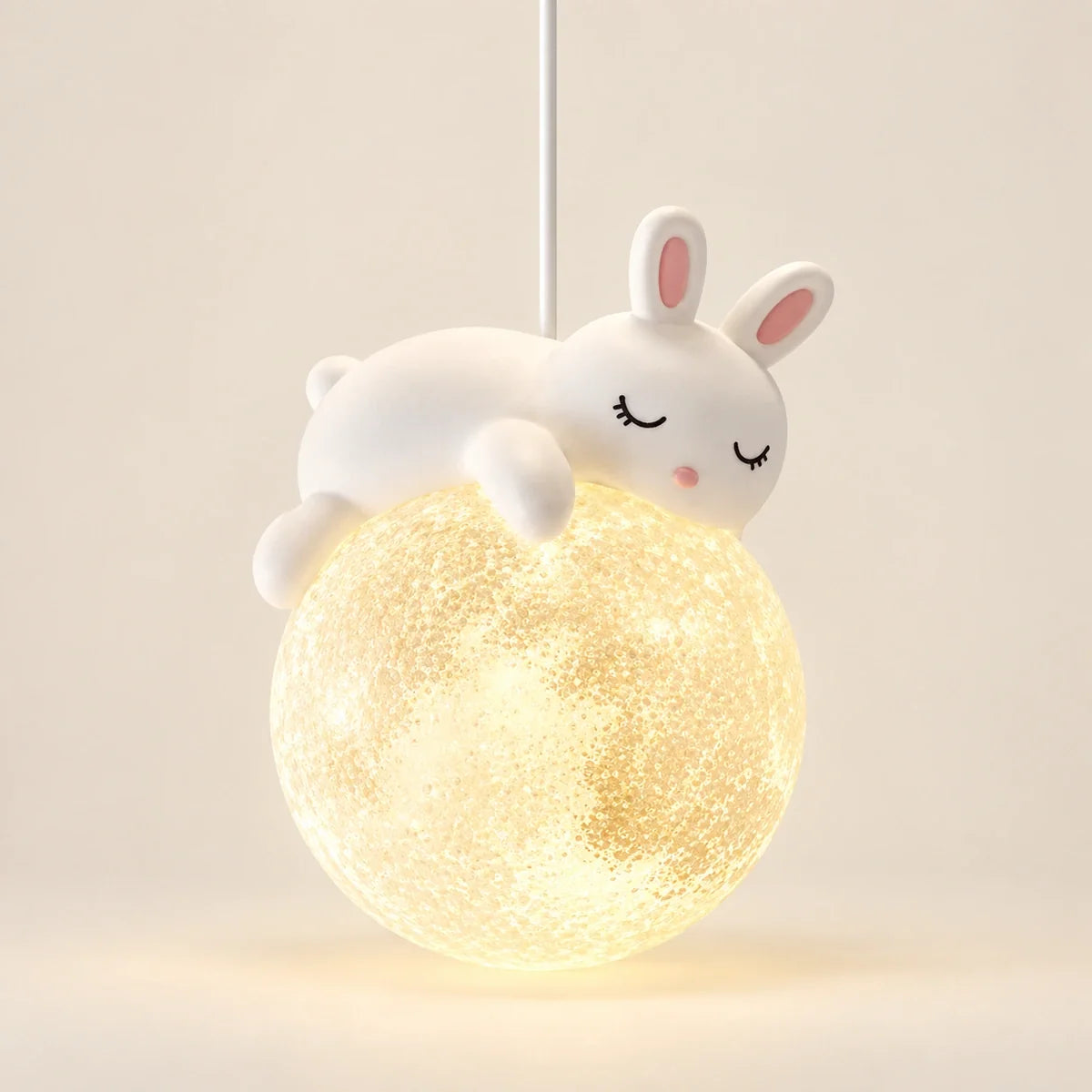 Moonlit Bunny Globe Pendant