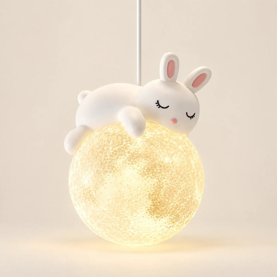 Moonlit Bunny Globe Pendant
