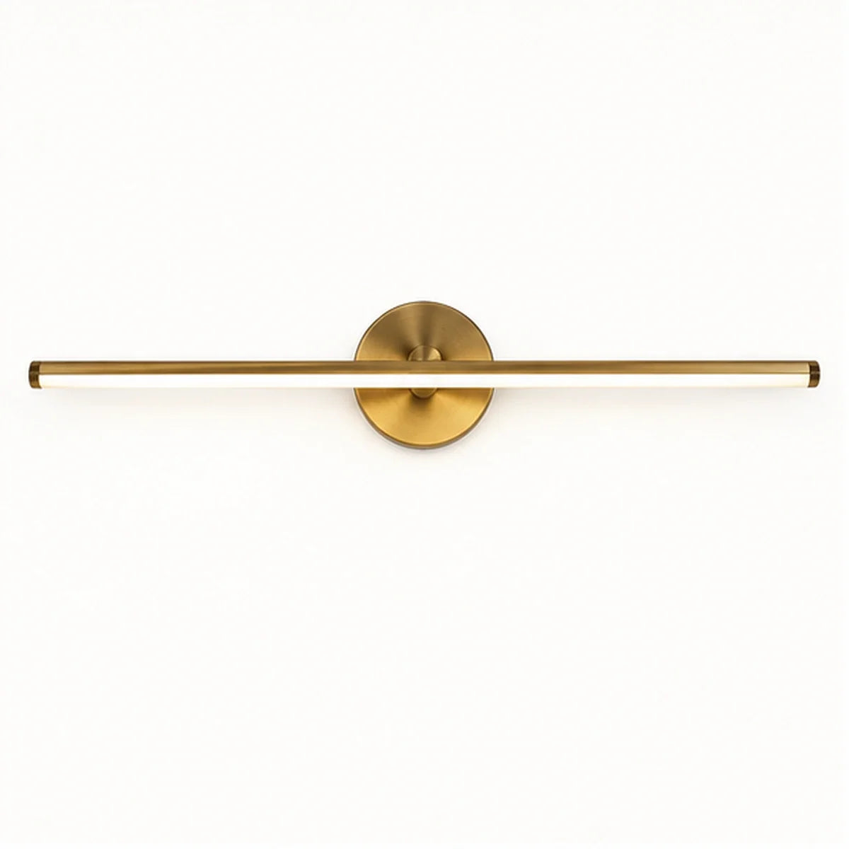 Bliss & Birch Antique Brass Round-Mount Linear Mirror Light