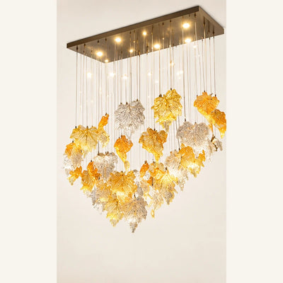 Bliss & Birch Amber Clear Ruffled Glass Cluster Chandelier