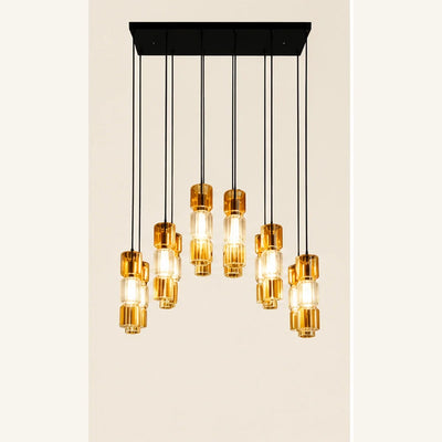 Bliss & Birch Black Amber Twelve-Light Cluster Pendant