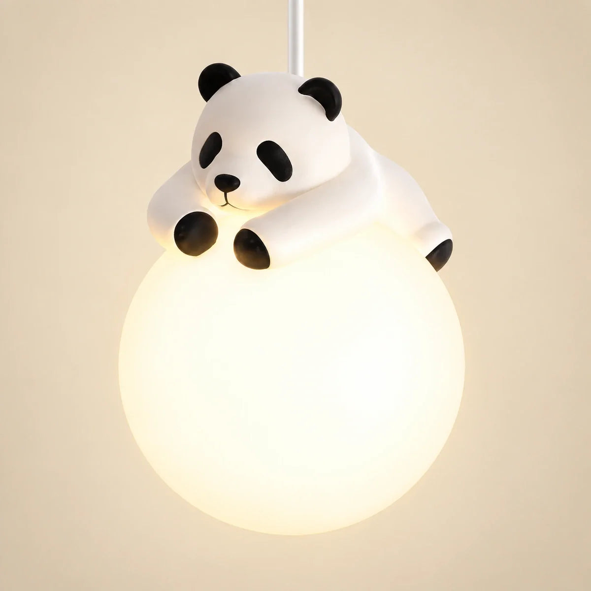 Panda Hug Globe Pendant