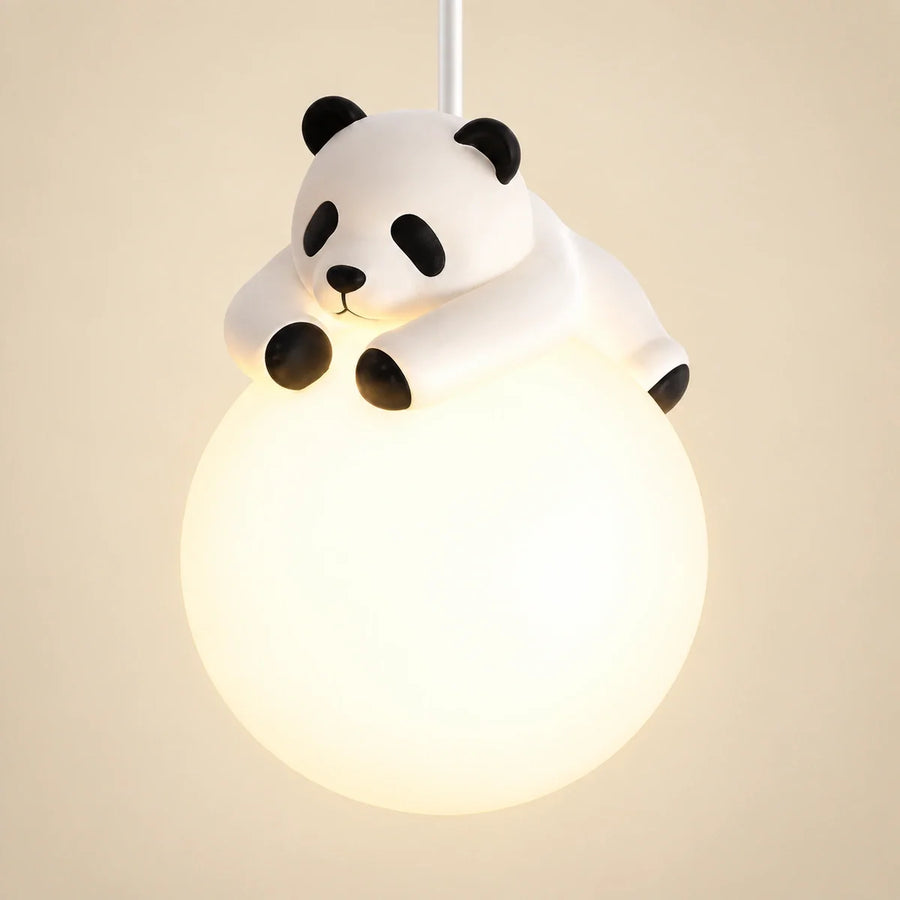 Panda Hug Globe Pendant